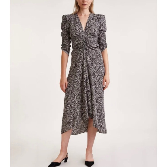 Isabel Marant silk Albini Black and White Patterned Dress NEW - Picture 2 of 11